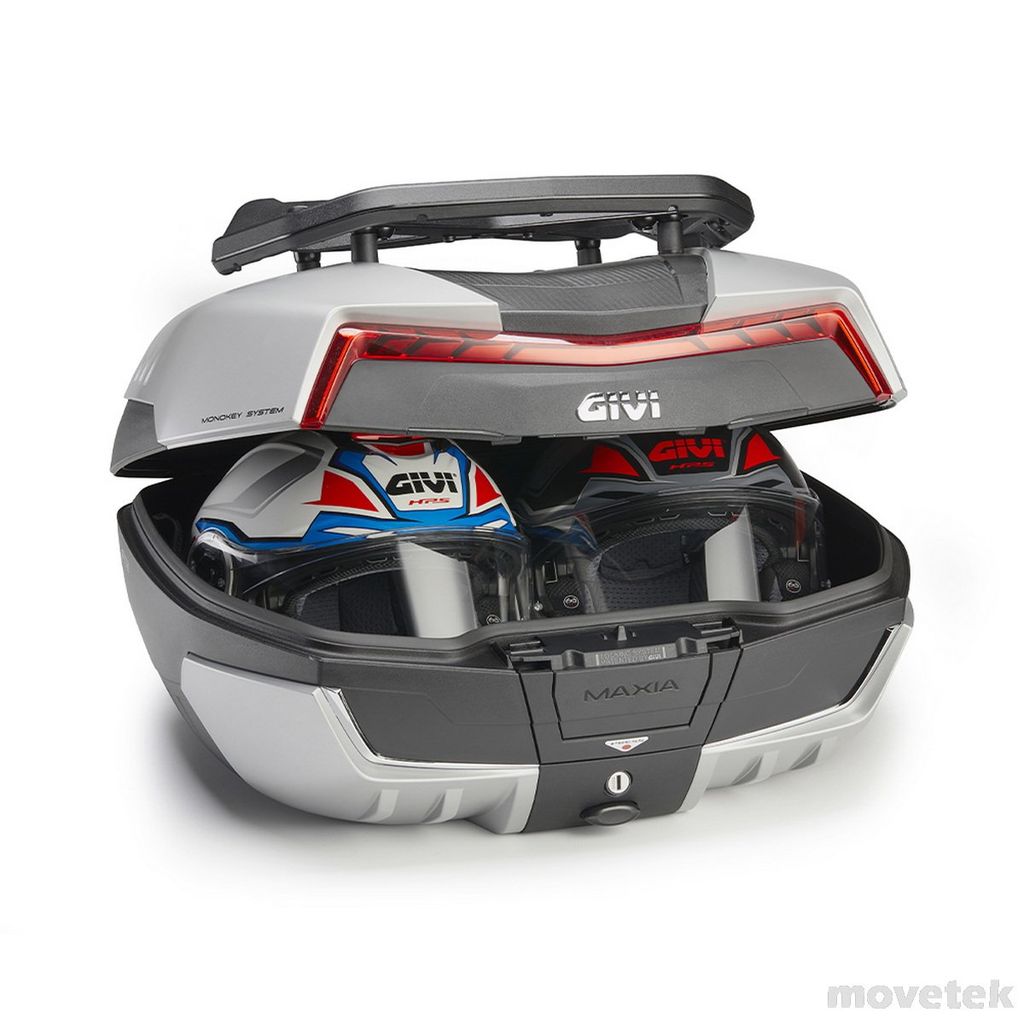 Thùng sau Givi V58 Maxia 5 cùng với giá đỡ hành lý S150