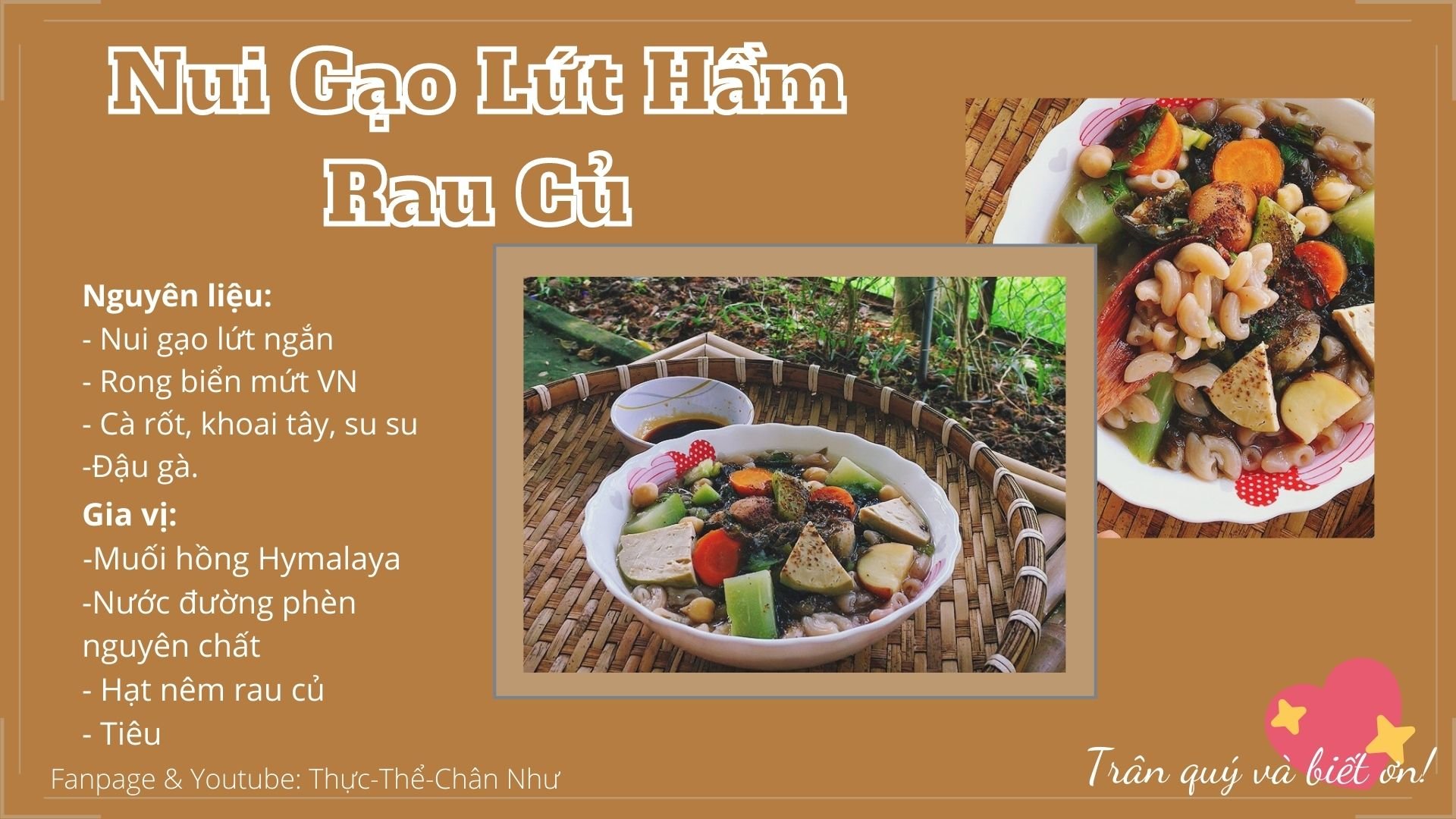 Nui Gạo Lứt Ngắn Hầm Rau Củ