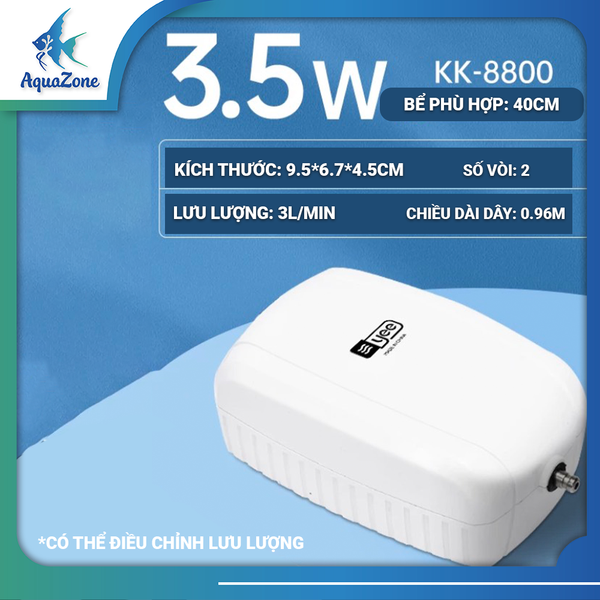 Máy sủi oxy siêu êm Yee 1 vòi 2 vòi 3.5w ~ 8w