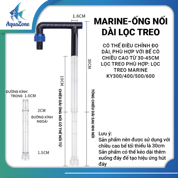 Phụ kiện của lọc treo Marine, Sunsun XBL ( ống nối, đầu xả nước, ống nối hút váng, ống nối lọc) Marine