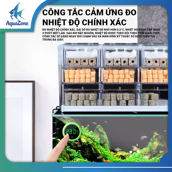 Nhiệt kế đa năng thế hệ mới Nepall màn hình LCD đo nhiệt độ bể cá, bể thủy sinh