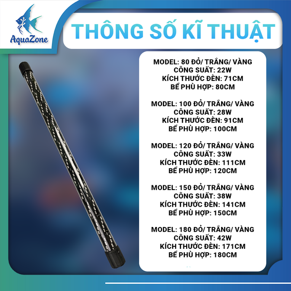 Đèn led tròn 8 hàng bóng XML đỏ trắng vàng dành cho cá rồng, cá Koi siêu sáng, siêu thực