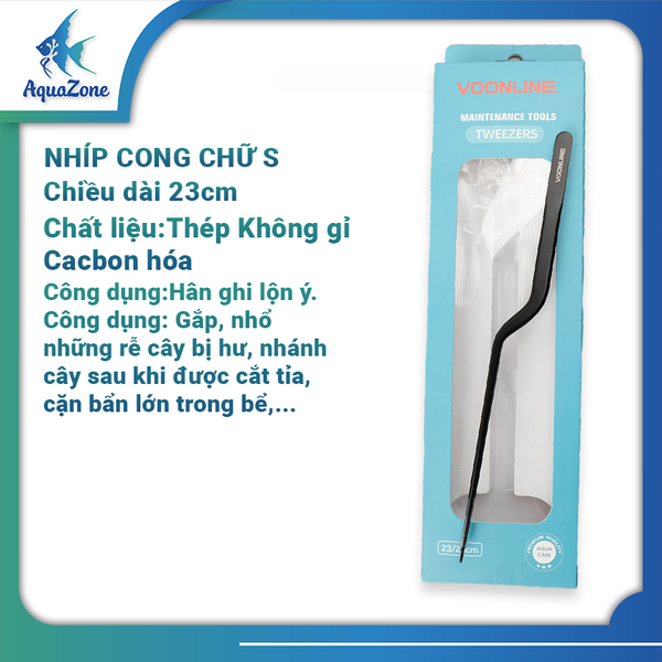 nhíp cong chữ S vooline thép không gỉ cacbon