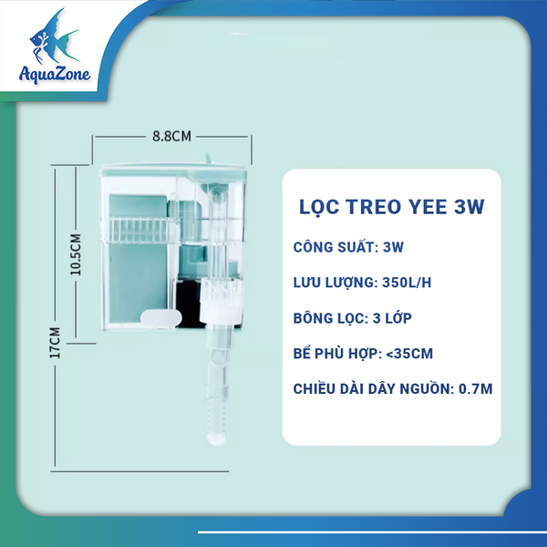 thông số kĩ thuật sản phẩm Lọc Treo Bể Cá Yee 2