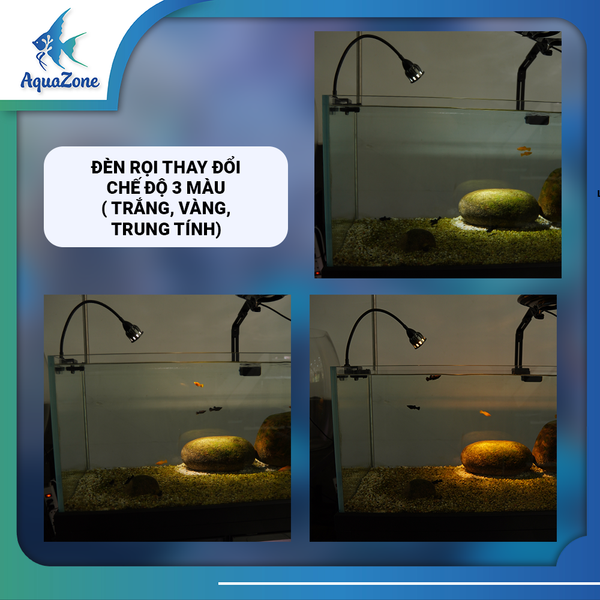 Đèn rọi Quanlong DL01 cho bể cá thủy sinh 7W màu vàng, trắng, chuyển đổi 3 màu