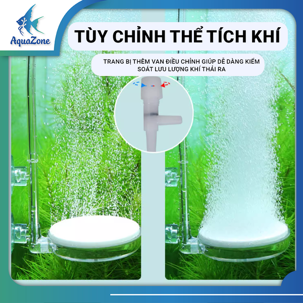 Cốc sủi oxy Voonline cao cấp 18mm, 35mm, 60mm cho bể cá siêu mịn