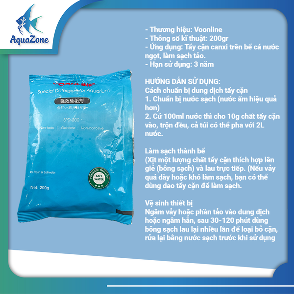 HẠT HÒA TAN TẨY CẶN CANXI SPD200