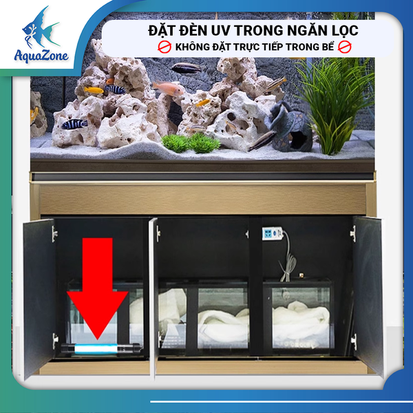 Đèn UV riverside hẹn giờ thông minh , đèn uv diệt tảo, diệt khuẩn cho bể cá