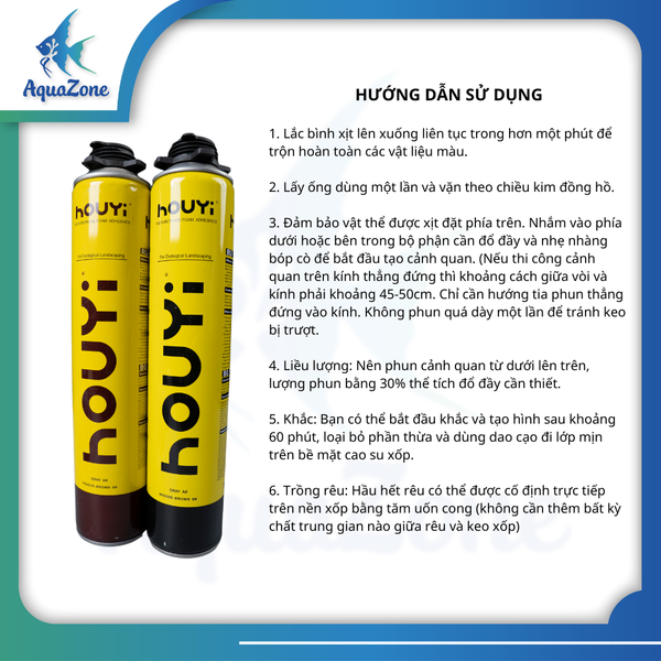 Bình xịt foam màu đá, gỗ trang trí bể cá cảnh