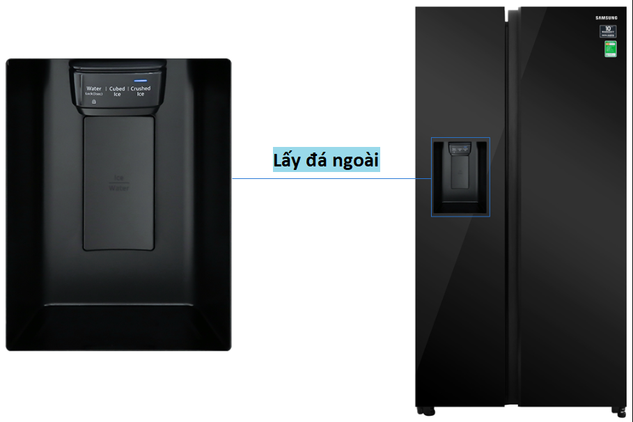 Khám phá tính năng lấy đá ngoài của tủ lạnh Samsung Side by Side