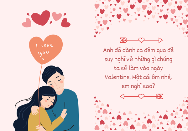 Hình ảnh kèm lời chúc 14/2 cho bạn gái lãng mạn