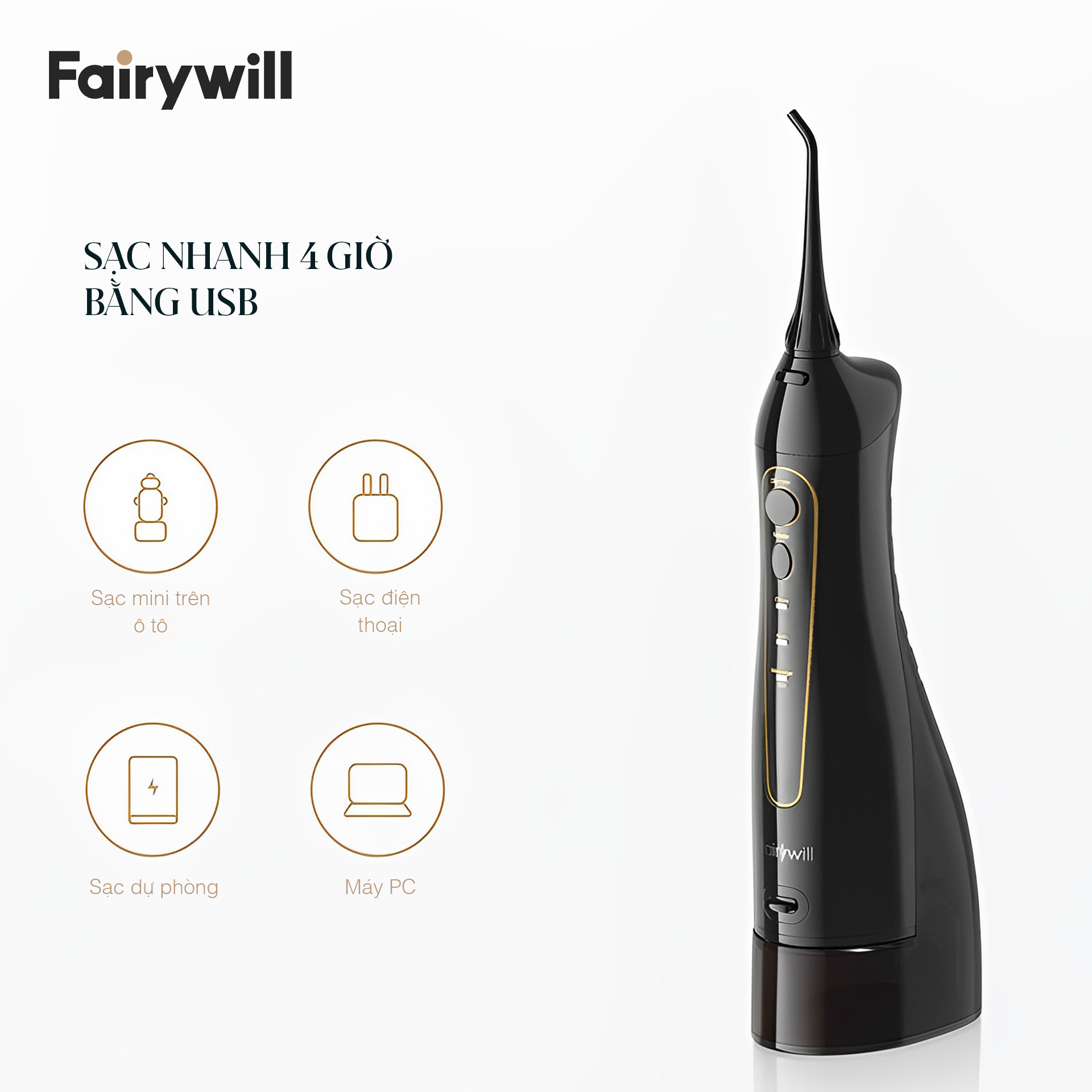 Máy Tăm Nước Nha Khoa Điện Fairywill 5020E The House Store