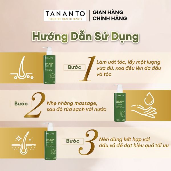 hướng dẫn sử dụng dầu gội thảo dược tanato