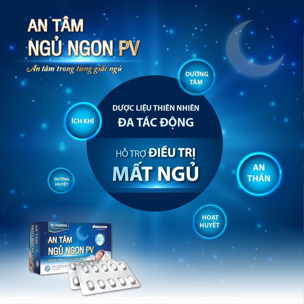 An tâm ngủ ngon PV giúp an thần, giảm căng thẳng, mất ngủ.