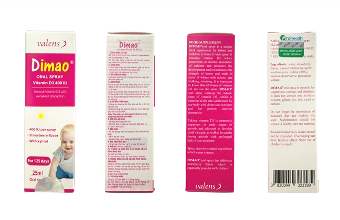 Dimao Vitamin D3 400 IU chính hãng.