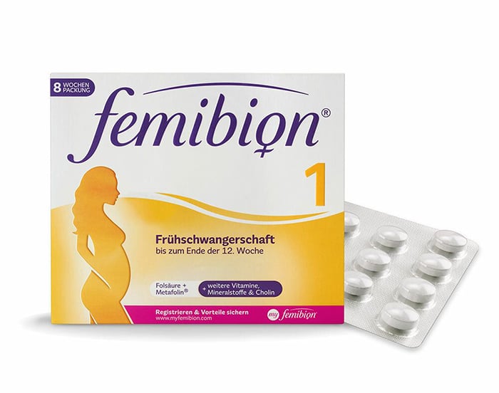 Femibion 1 cho phụ nữ mang thai từ 0 - 3 tháng đầu.