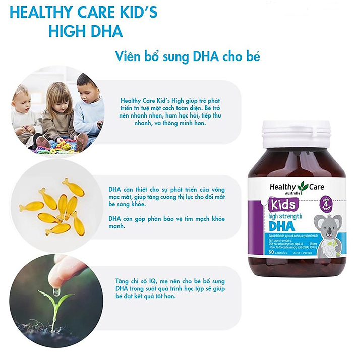 DHA Healthy Care giúp bổ não, sáng mắt cho bé từ 4 tháng tuổi.