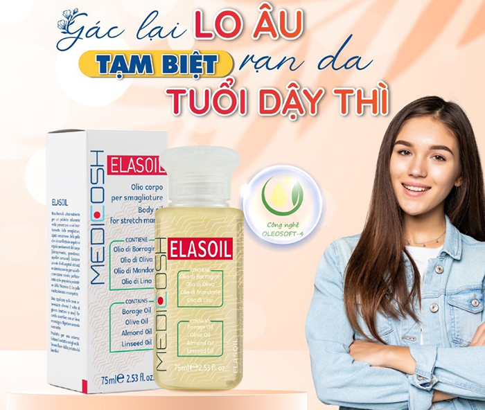 Medicosh Elasoil làm giảm vết rạn da, giúp da săn chắc, đàn hồi