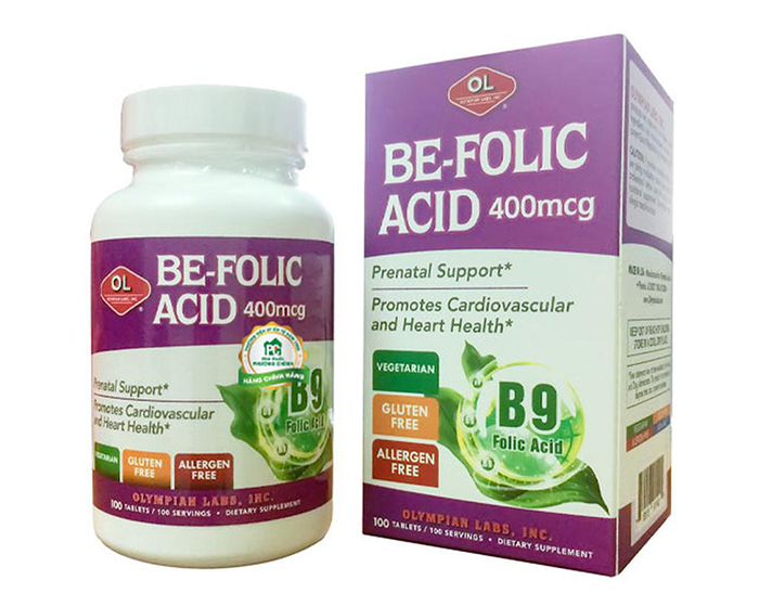 Be folic acid olympian labs sản phẩm bổ sung acid folic cho bà bầu của Mỹ