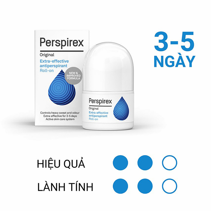 Perspirex Original Roll On giúp khử mùi và mồ hôi hiệu quả.