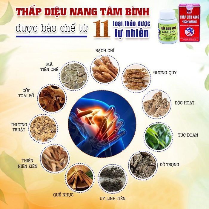 Thành phần chứa trong Thấp diệu nang Tâm Bình.