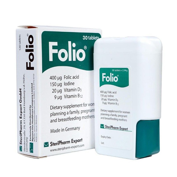 Acid folic Folio bổ sung acid folic cho phụ nữ trước, trong và sau khi mang thai.