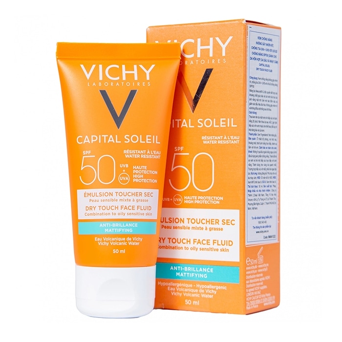 Kem chống nắng Vichy Capital Soleil Dry Touch Face Fluid (không màu)