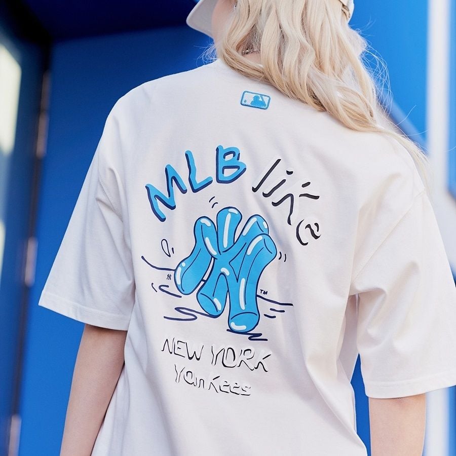 MLB  Áo sweatshirt phom suông LIKE Back Square Print