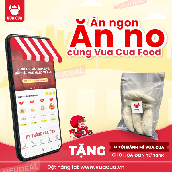 TẶNG BÁNH MÌ VUA CUA (TÚI 5 CÁI) CHO HÓA ĐƠN TỪ 700,000