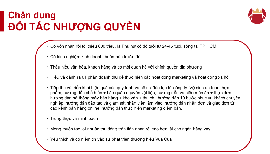 Chân dung đối tác nhượng quyền