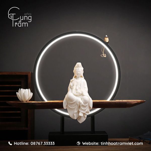 Cách sử dụng Thác khói trầm hương đĩa tròn Quan Âm CTM1