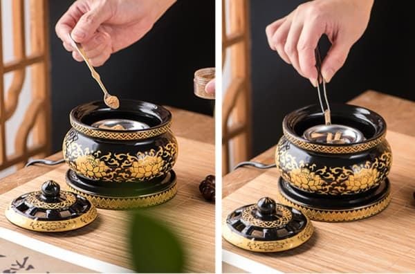 Lư điện xông trầm hỗ trợ hẹn giờ -  Hoàng liên hoa