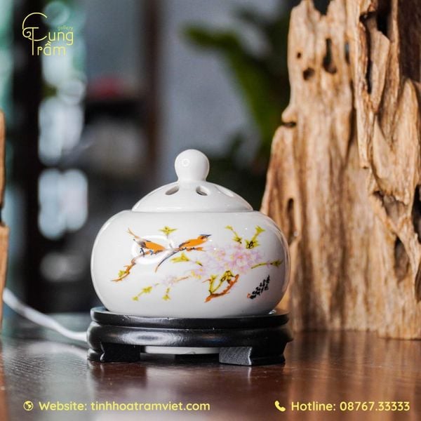 Lư điện xông trầm hỗ trợ hẹn giờ - Vinh hoa phú quý