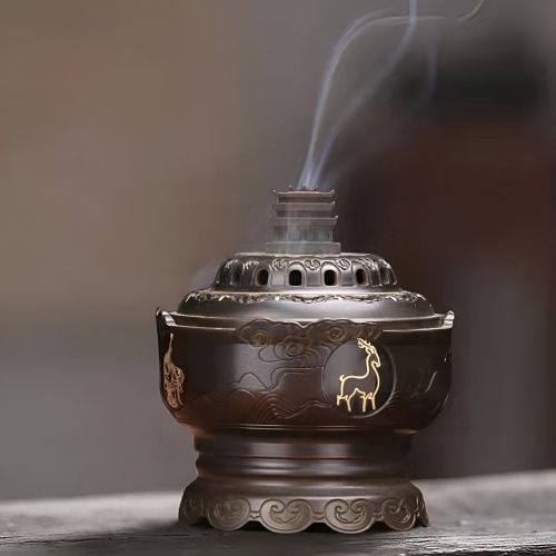Lư xông đốt trầm hương Đôn Hoàng bằng đồng (1)