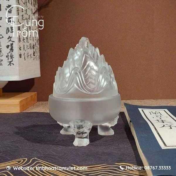 Lư xông đốt trầm hương núi cao bằng thủy tinh CTM1