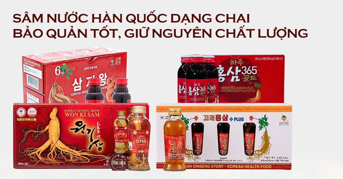 Sâm nước Hàn Quốc dạng chai