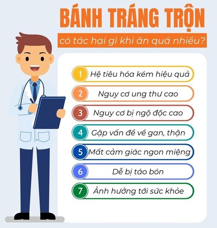 Tác hại khi ăn bánh tráng trộn quá nhiều