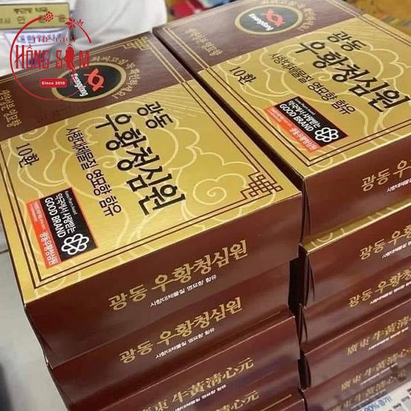 An cung ngưu hoàng hoàn Kwangdong hộp giấy nâu 10 viên chính hãng Hàn Quốc