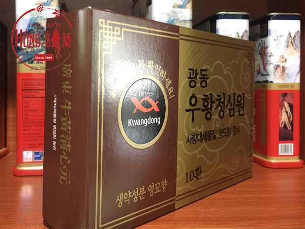 An cung ngưu hoàng hoàn Kwangdong hộp giấy nâu 10 viên chính hãng Hàn Quốc