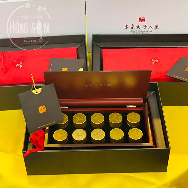 Hình ảnh an cung ngưu hoàng Tổng Thống dát vàng Hàn Quốc hộp 10 viên hoàn