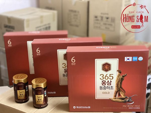 Hình ảnh cao hồng sâm đông trùng hạ thảo 365 hộp 2 lọ * 240g chính hãng Hàn Quốc