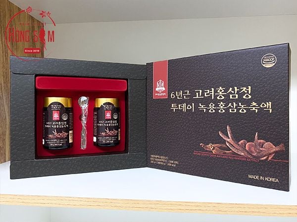 Hình ảnh cao hồng sâm nhung hươu Goryo hộp 2 lọ * 250g chính hãng Hàn Quốc