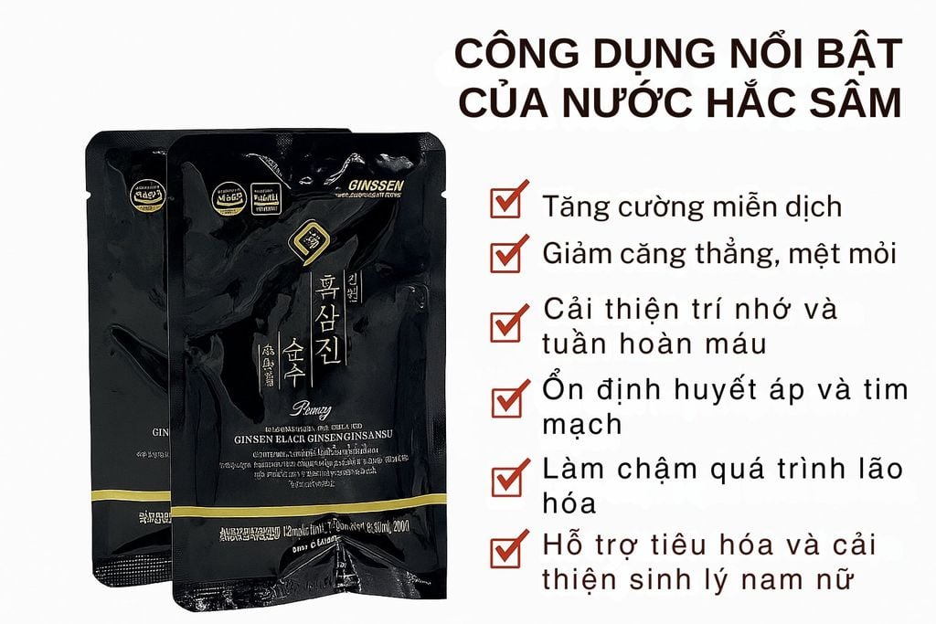 Công dụng nước hắc sâm nguyên chất Daedong Hàn Quốc
