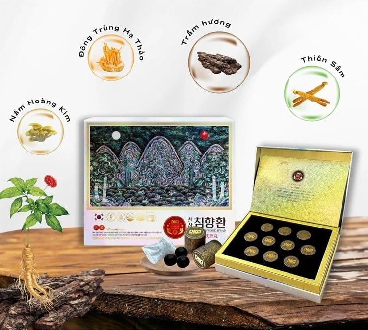 Viên bổ não thiên sâm trầm hương DKG Heavenwood Hwan hộp 10 viên