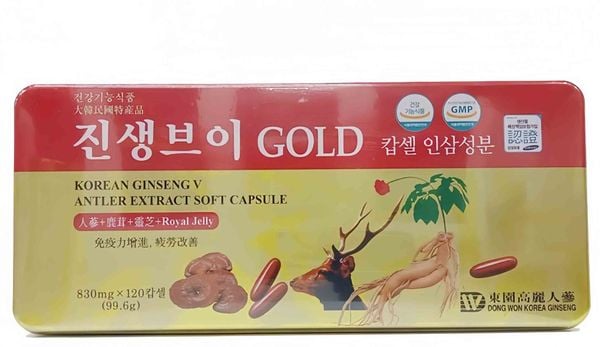 Viên hồng sâm nhung hươu linh chi Dongwon chính hãng Hàn Quốc.