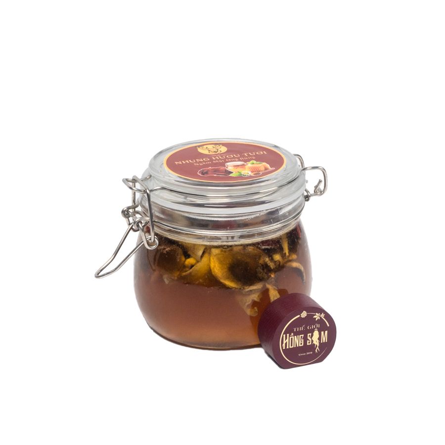Lọ Nhung Hươu ngâm mật ong rừng nguyên chất 500ml