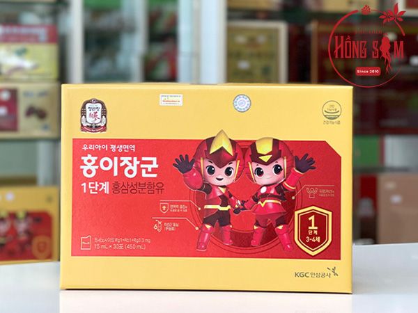 Nước hồng sâm baby số 1 (3-4 tuổi) KGC hộp 30 gói * 15ml chính hãng Hàn Quốc.