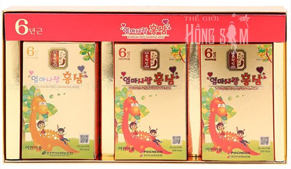 Hình ảnh nước hồng sâm baby Pocheon chính hãng Hàn Quốc hộp 30 gói x 20ml