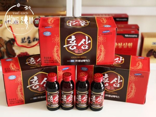 Nước hồng sâm Dongnam hộp 10 chai * 100ml chính hãng Hàn Quốc - Hình ảnh: Thế Giới Hồng Sâm