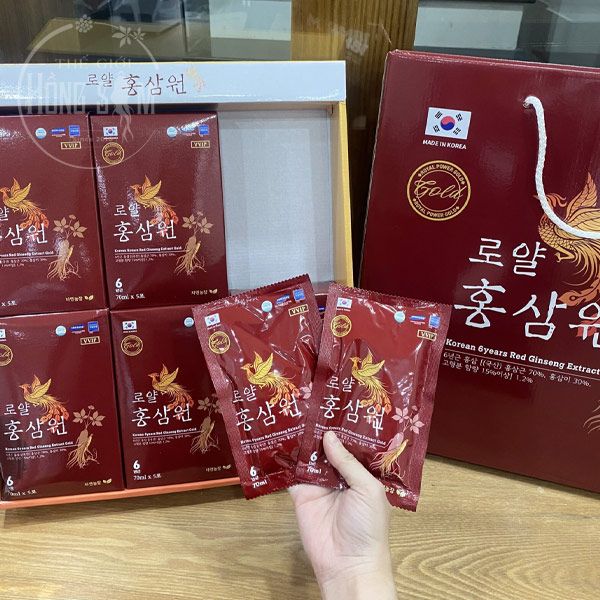 Hình ảnh sản phẩm nước hồng sâm Hoàng Gia Gold hộp 30 gói x 70ml chính hãng Hàn Quốc